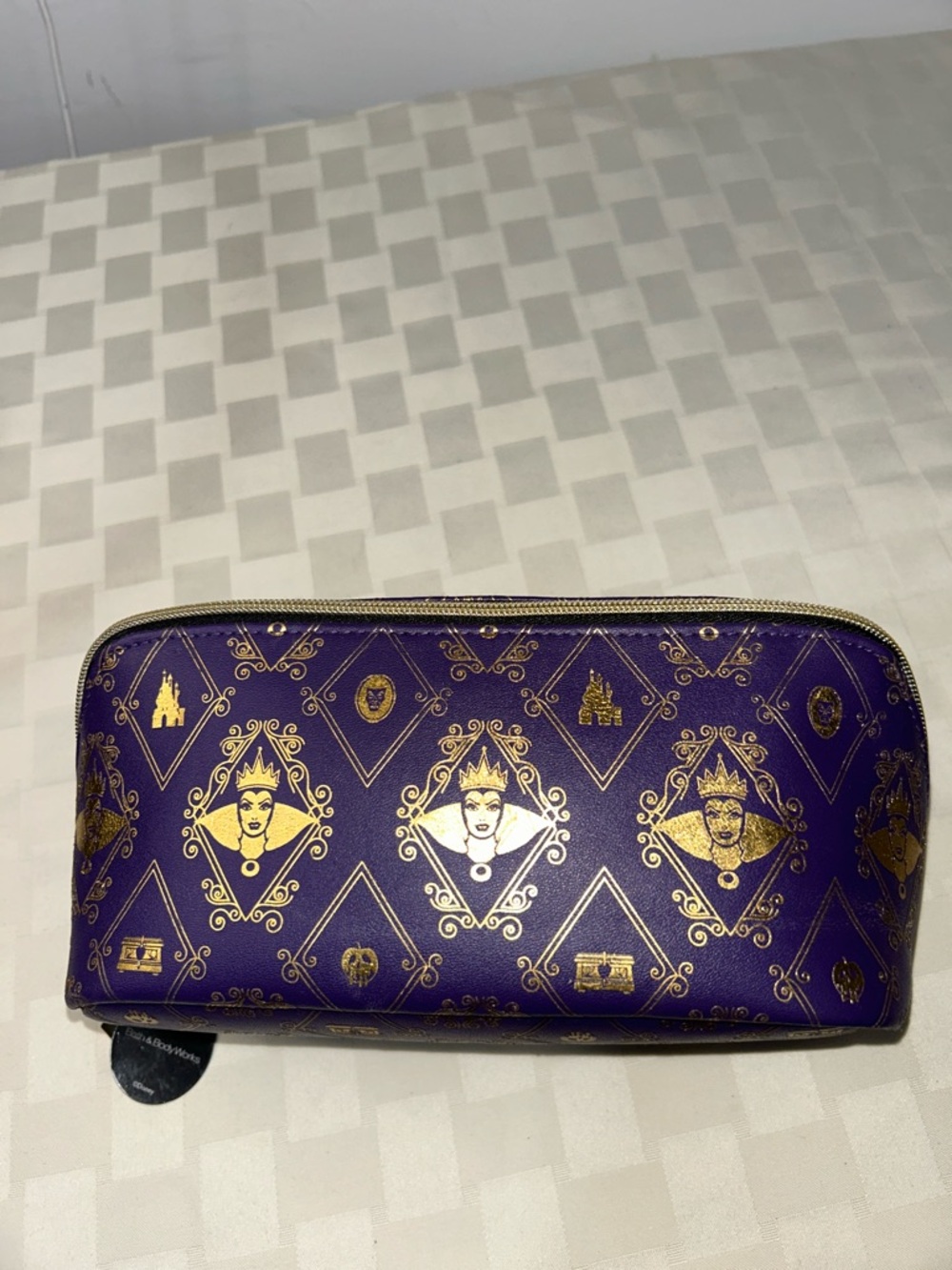 Disney Purple Cosmetic Bag with Gold Villain Portraits